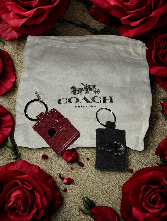 Coach Accessories - COACH Signature Canvas Picture Frame Wallet Keychain NWT (3-fer) Coach Dusty